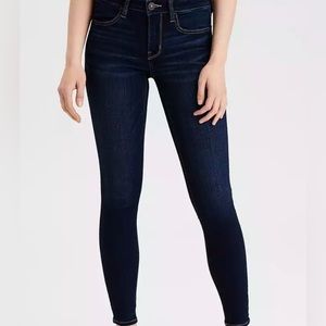 American Eagle Ne(x)t Level Stretch High Rise Curvy Skinny Jeans- Dark Blue